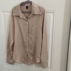Emery Rose Beige Button-Up Shirt